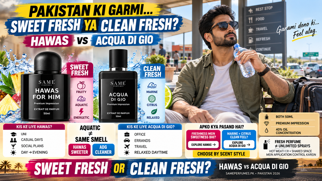 Hawas vs Acqua Di Gio – Which Fresh Perfume Fits Pakistan’s Hot Weather? 2026