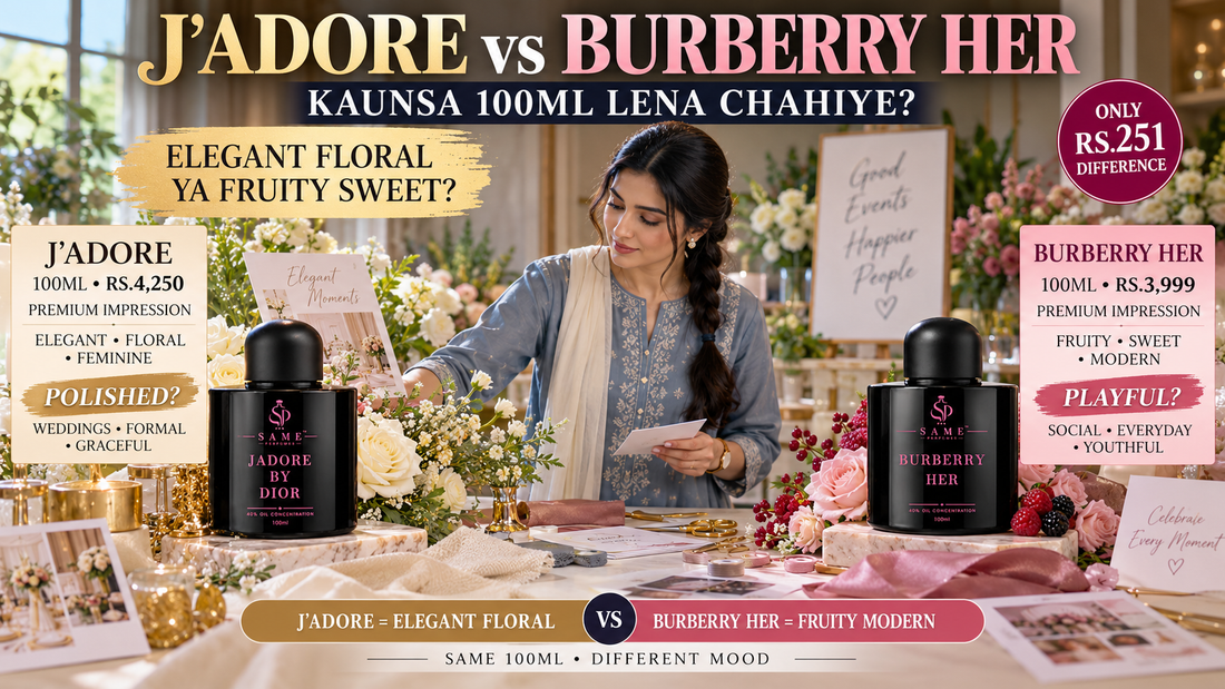 J’ADORE vs BURBERRY HER PREMIUM IMPRESSION – Which Women’s Perfume Should You Buy in Pakistan?