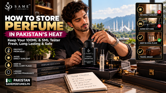 How to store 100ML perfume and 5ML tester in Pakistan heat